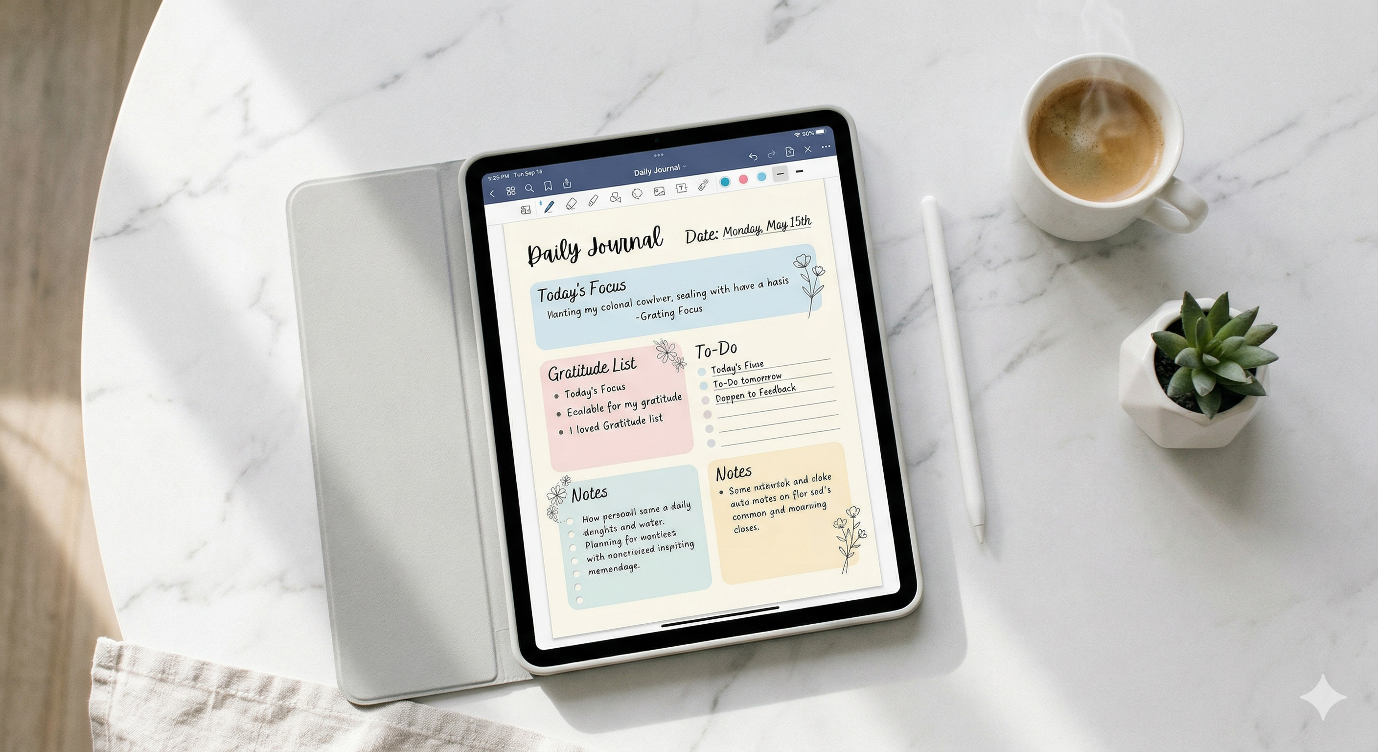 Free Digital Journal Template GoodNotes: 12 Sources + Setup