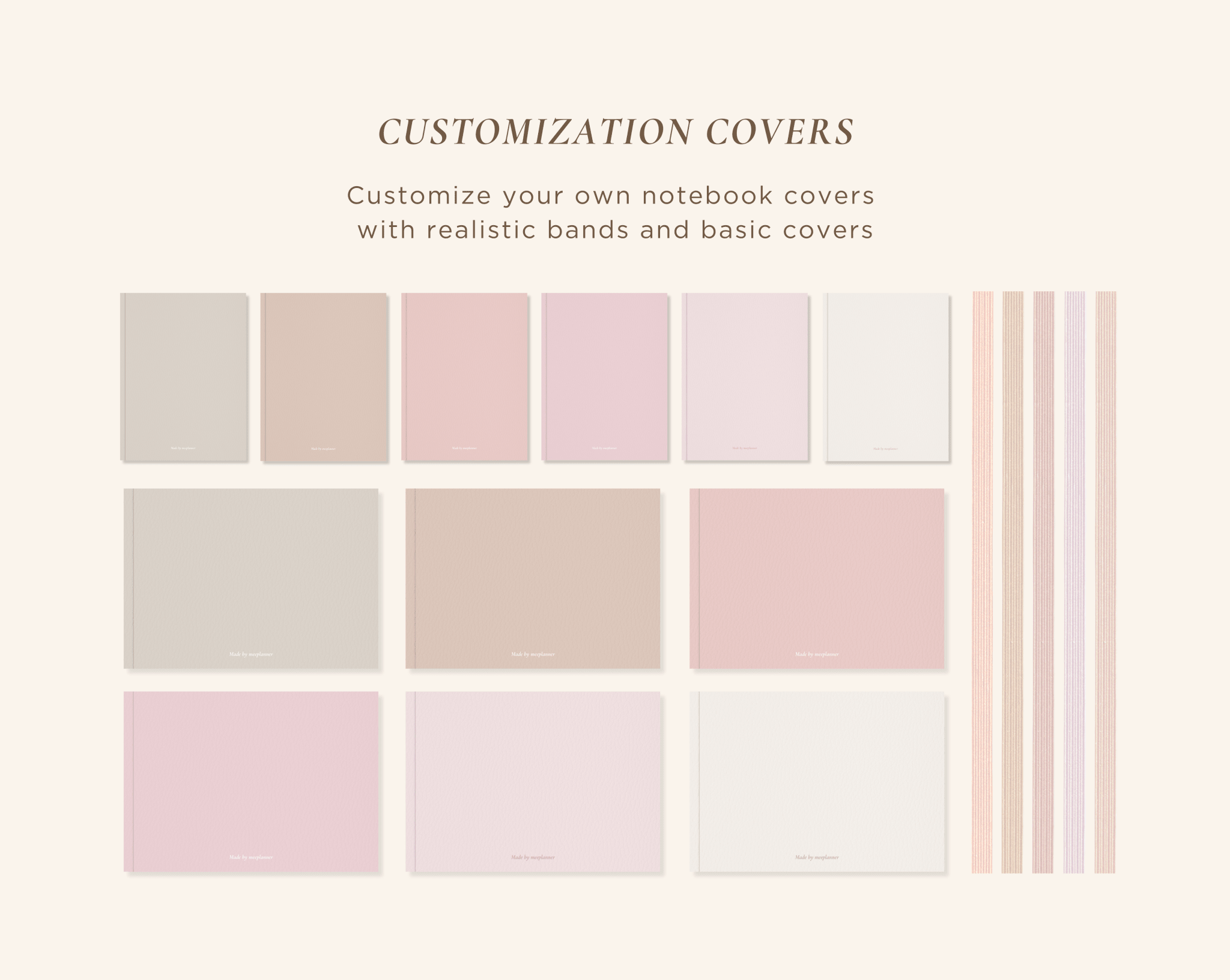 12 Subject Digital Notebooks | Bundle Landscape & Portrait | 6 Soft Colors - Meeplanner