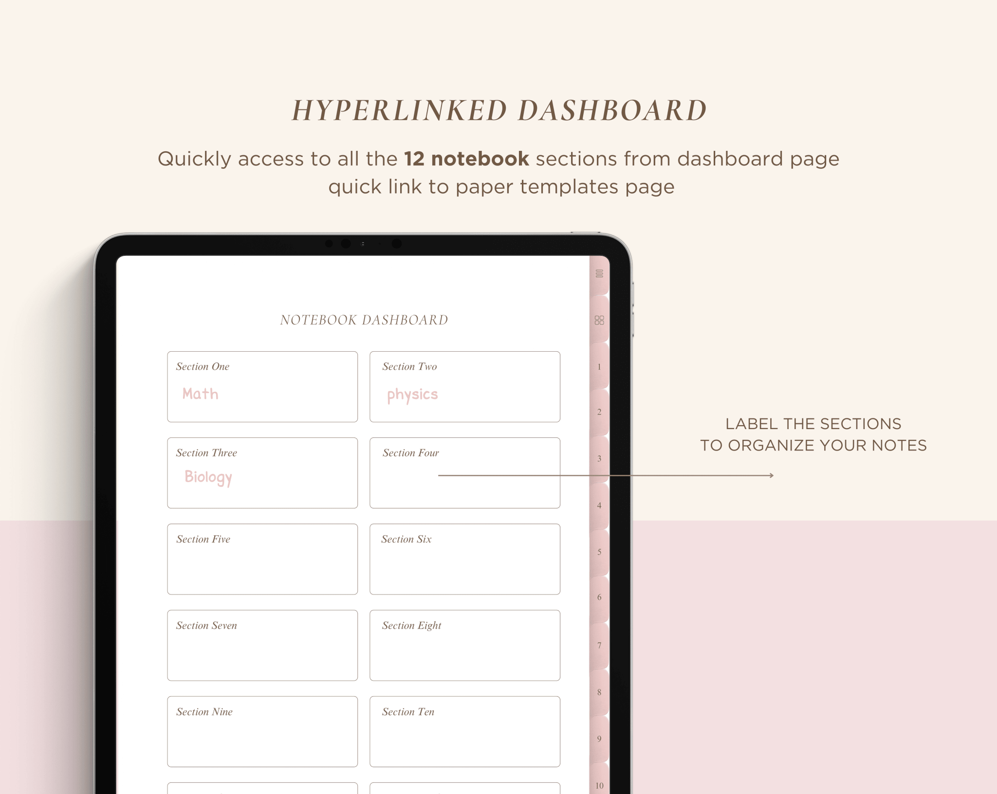 12 Subject Digital Notebooks | Bundle Landscape & Portrait | 6 Soft Colors - Meeplanner