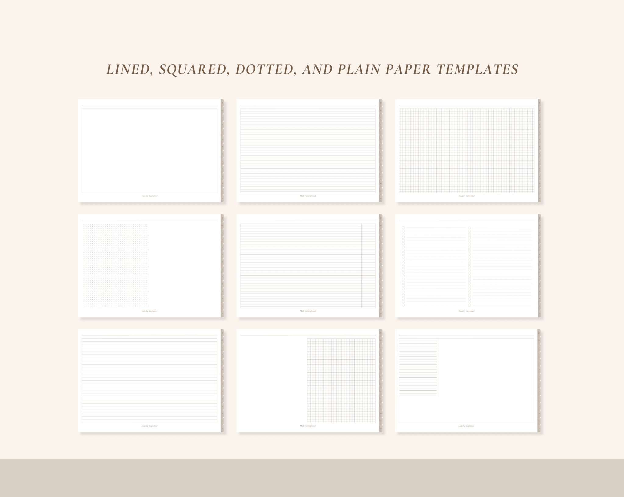 12 Subject Digital Notebooks | Bundle Landscape & Portrait | 6 Soft Colors - Meeplanner