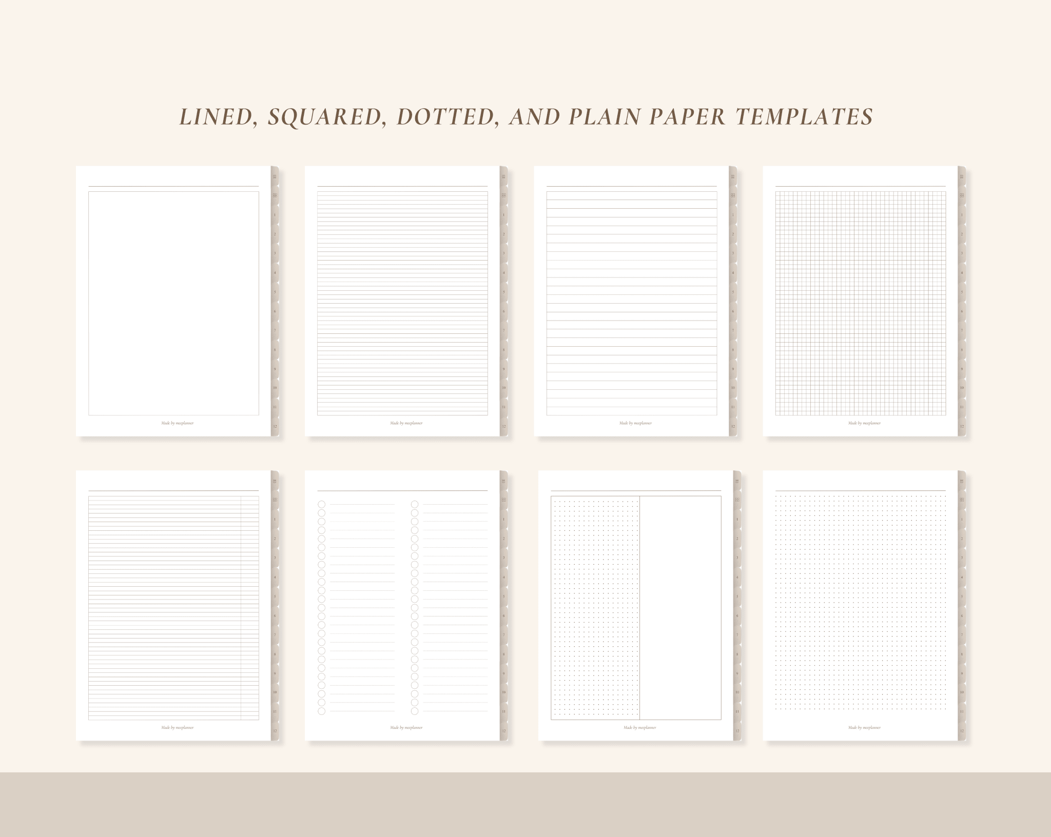 12 Subject Digital Notebooks | Bundle Landscape & Portrait | 6 Soft Colors - Meeplanner