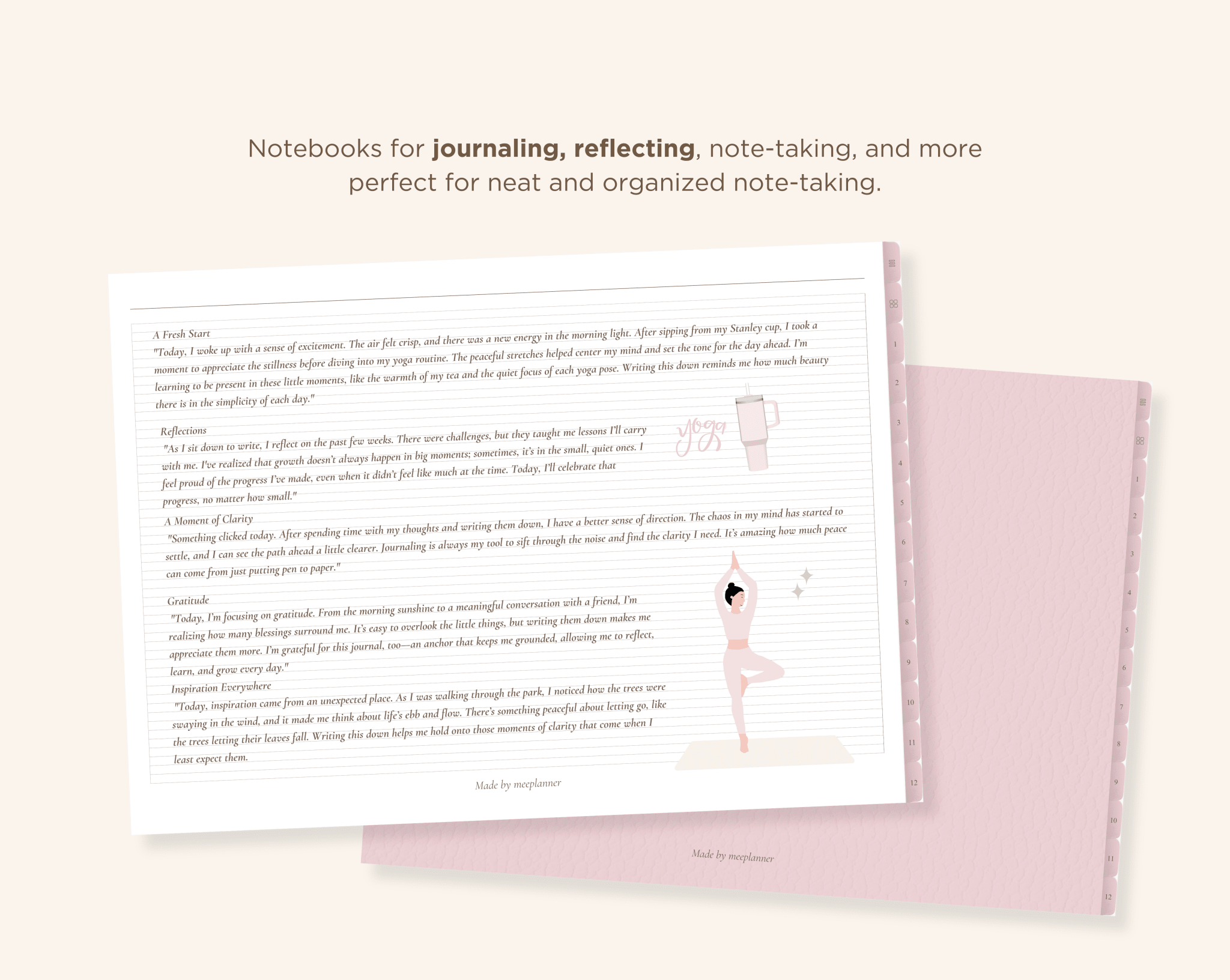 12 Subject Digital Notebooks | Landscape | 6 Soft Colors - Meeplanner