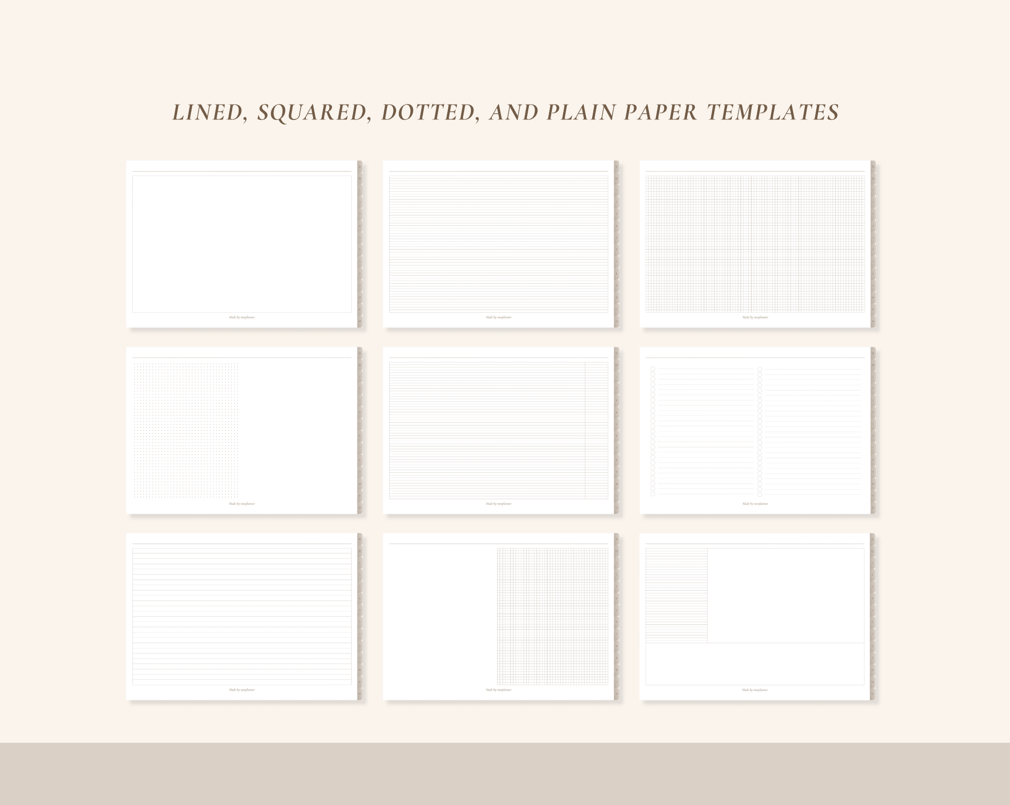 12 Subject Digital Notebooks | Landscape | 6 Soft Colors - Meeplanner