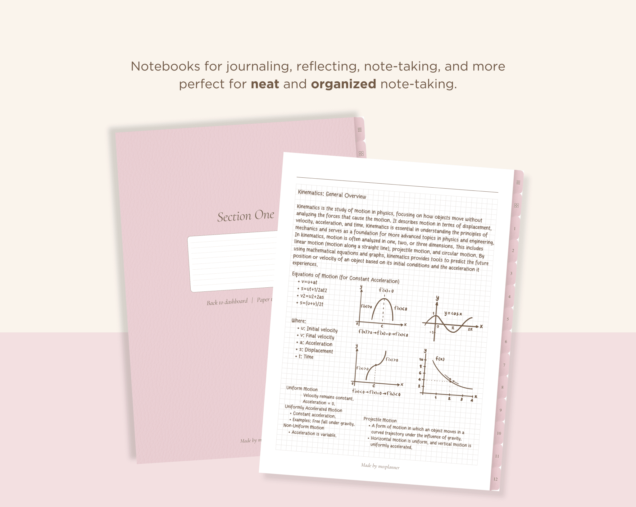 12 Subject Digital Notebooks | Portrait | 6 Soft Colors - Meeplanner