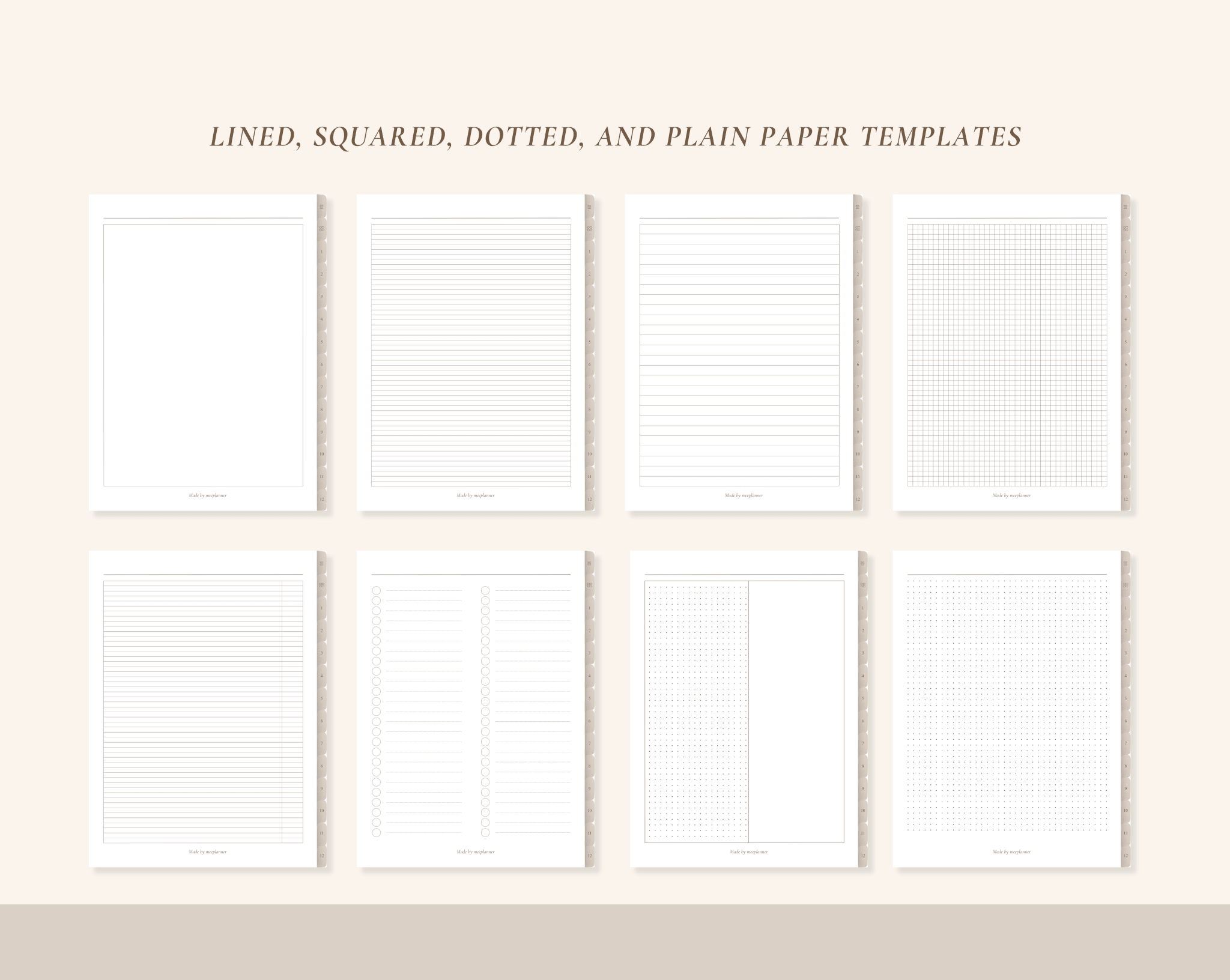 12 Subject Digital Notebooks | Portrait | 6 Soft Colors - Meeplanner