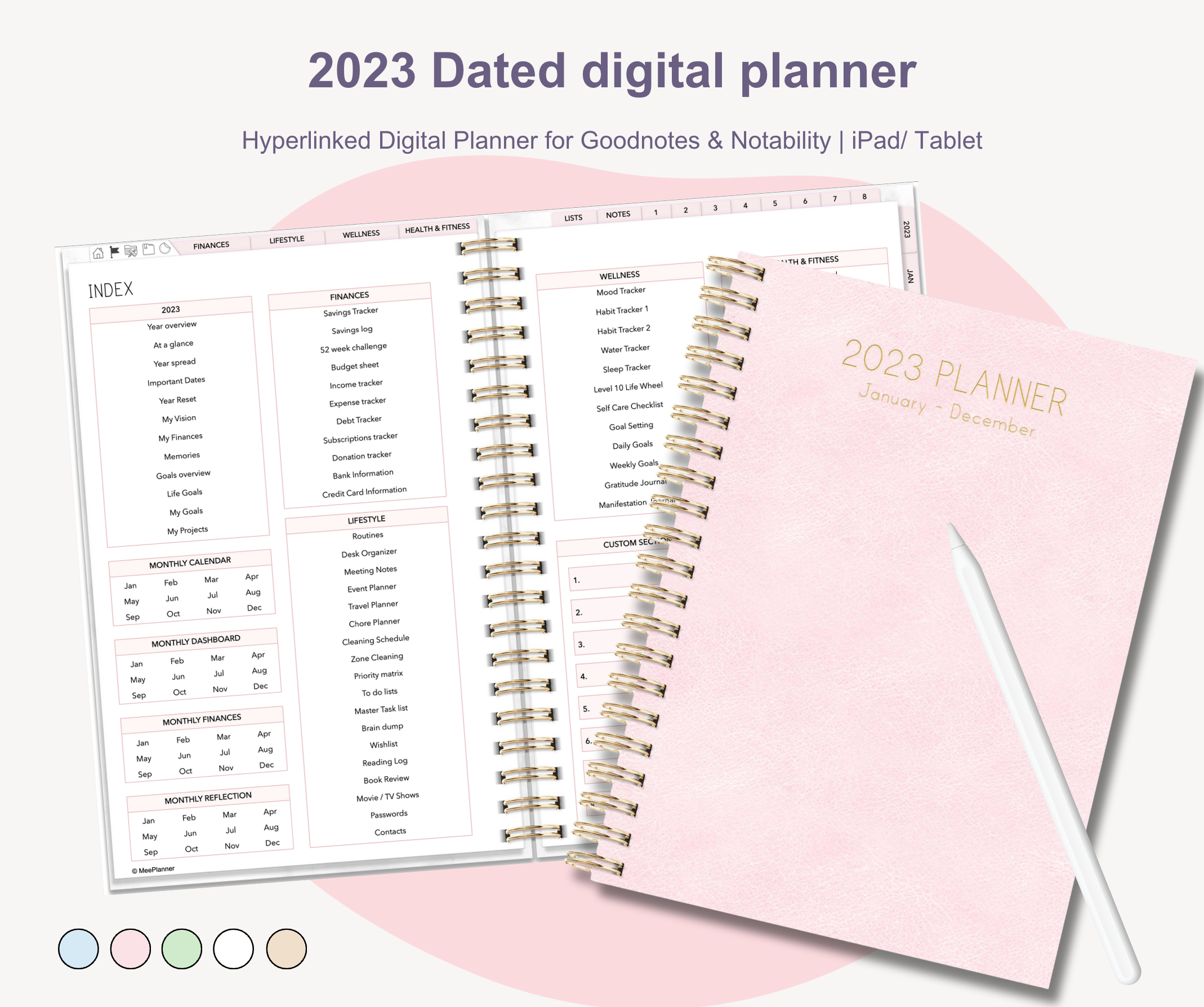 Fully Hyperlinked Life Planner (2023-2024 w/ Google + Apple Links) –  CreativelyClaudia