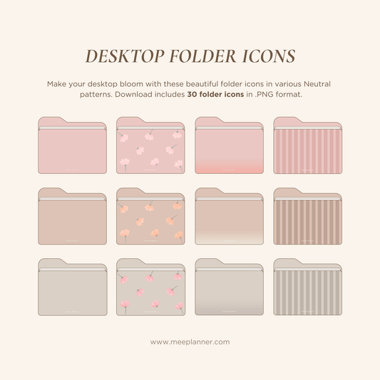 30 Neutral Desktop Folder Icons - Meeplanner