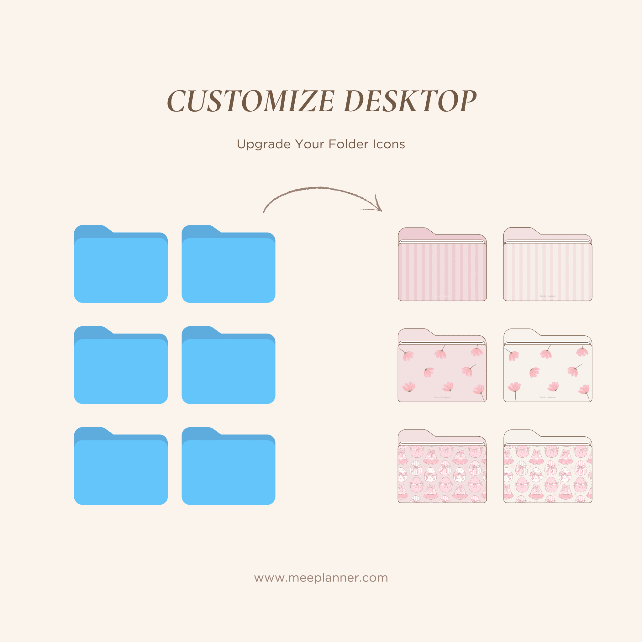30 Soft Pink Desktop Folder Icons - Meeplanner