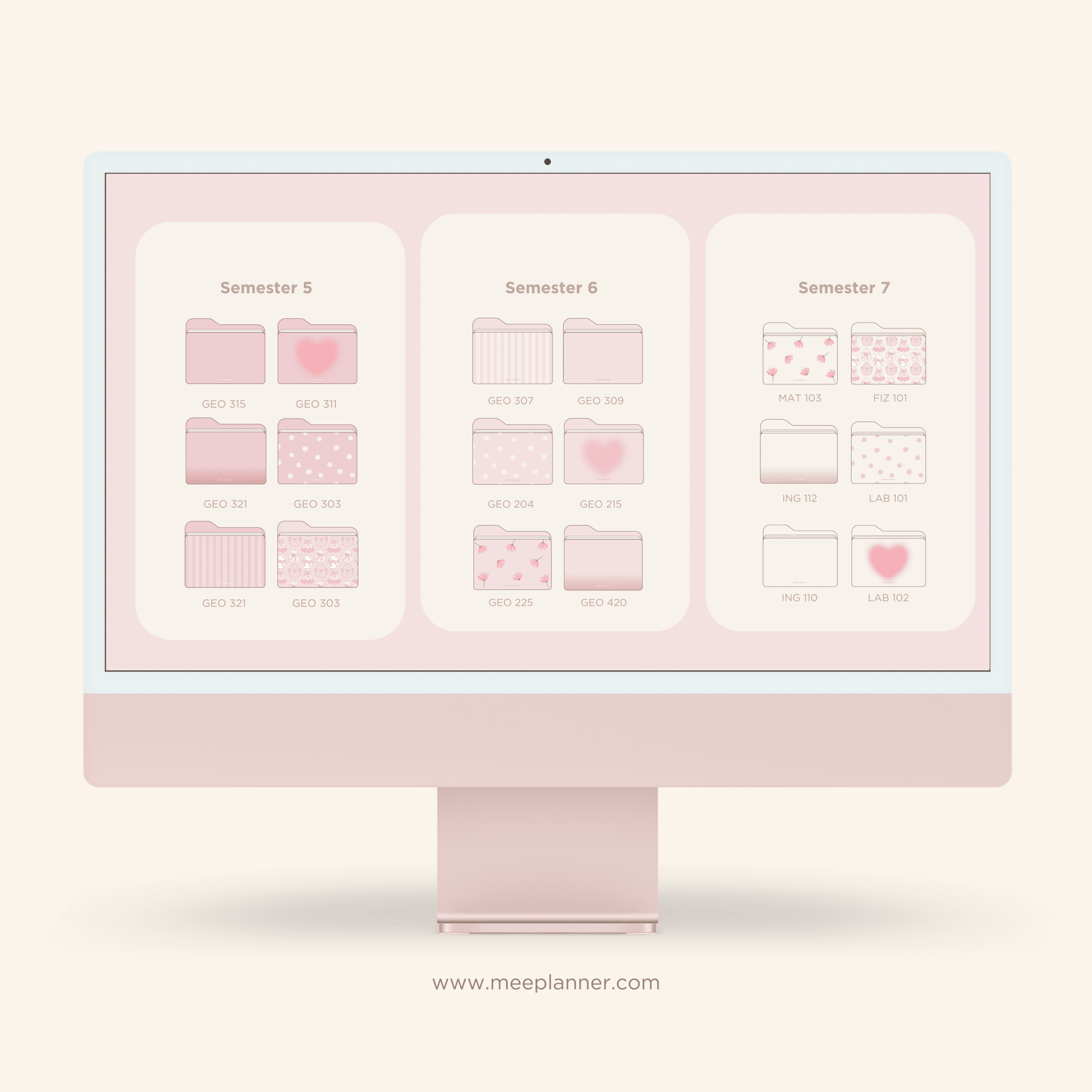 30 Soft Pink Desktop Folder Icons - Meeplanner