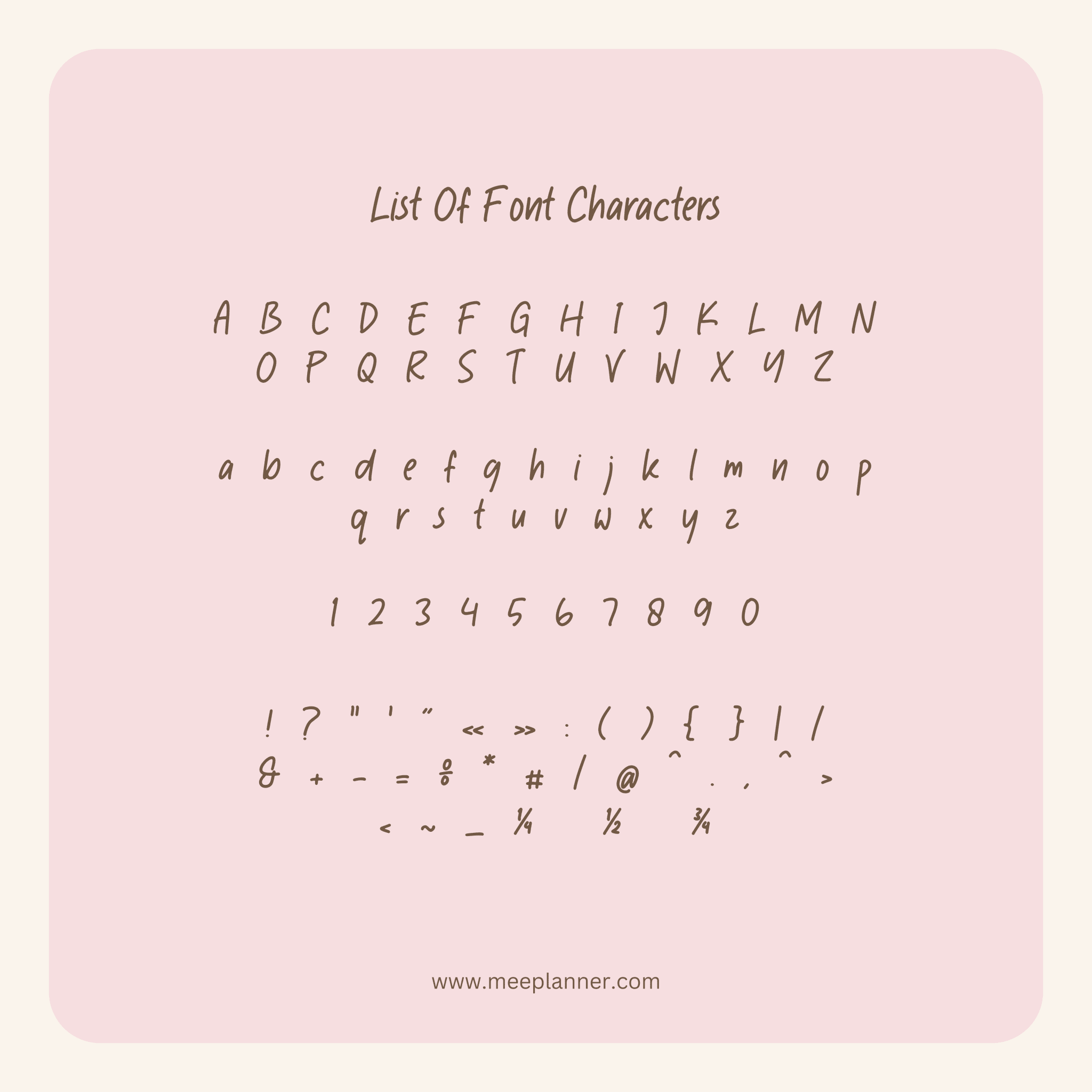 Aesthetic Handwriting Font - Meeplanner