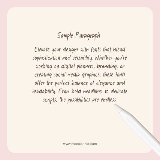 Aesthetic Handwriting Font - Meeplanner