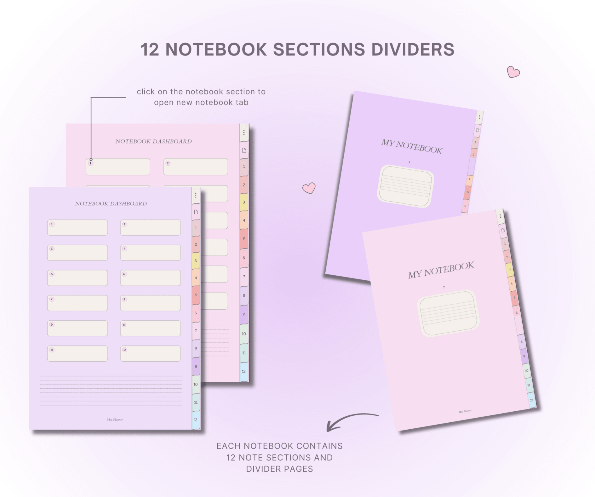 Digital Notebook - Blush & Purple Pages - Meeplanner