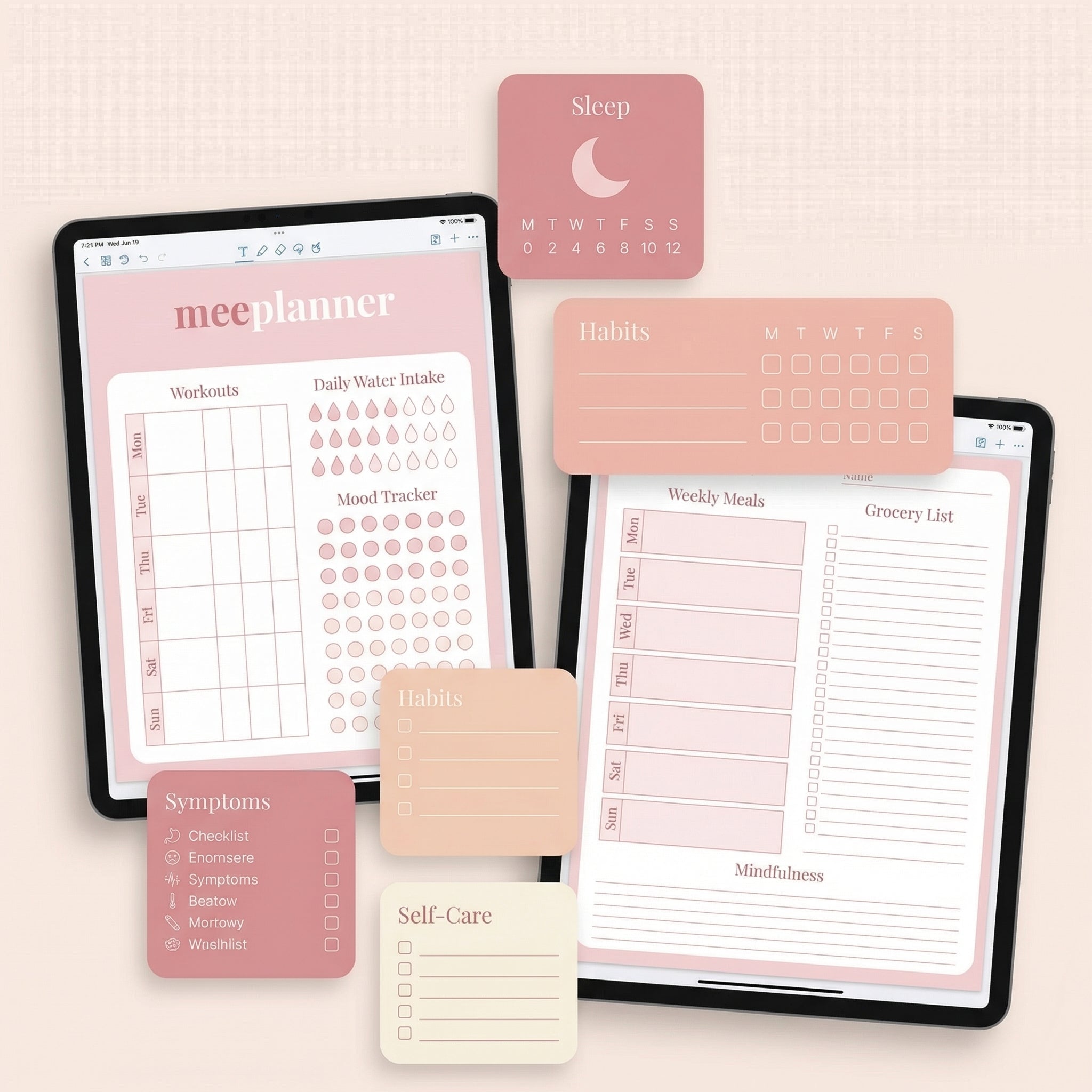Fitness & Wellness Series 01 – The Ultimate Health, Fitness & Self - Care Planner for iPad - (New!) - Meeplanner