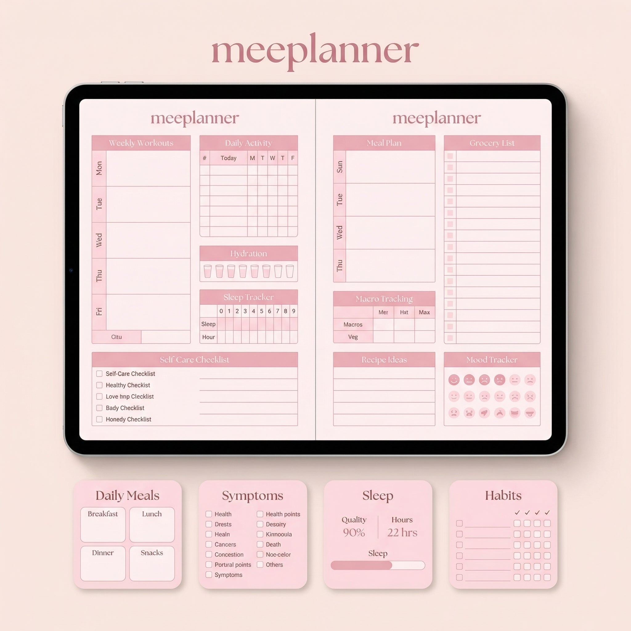 Fitness & Wellness Series 01 – The Ultimate Health, Fitness & Self - Care Planner for iPad - (New!) - Meeplanner
