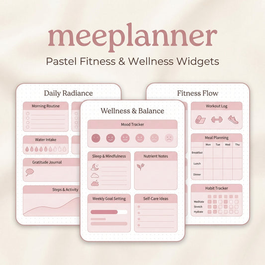 Fitness & Wellness Series 01 – The Ultimate Health, Fitness & Self - Care Planner for iPad - (New!) - Meeplanner