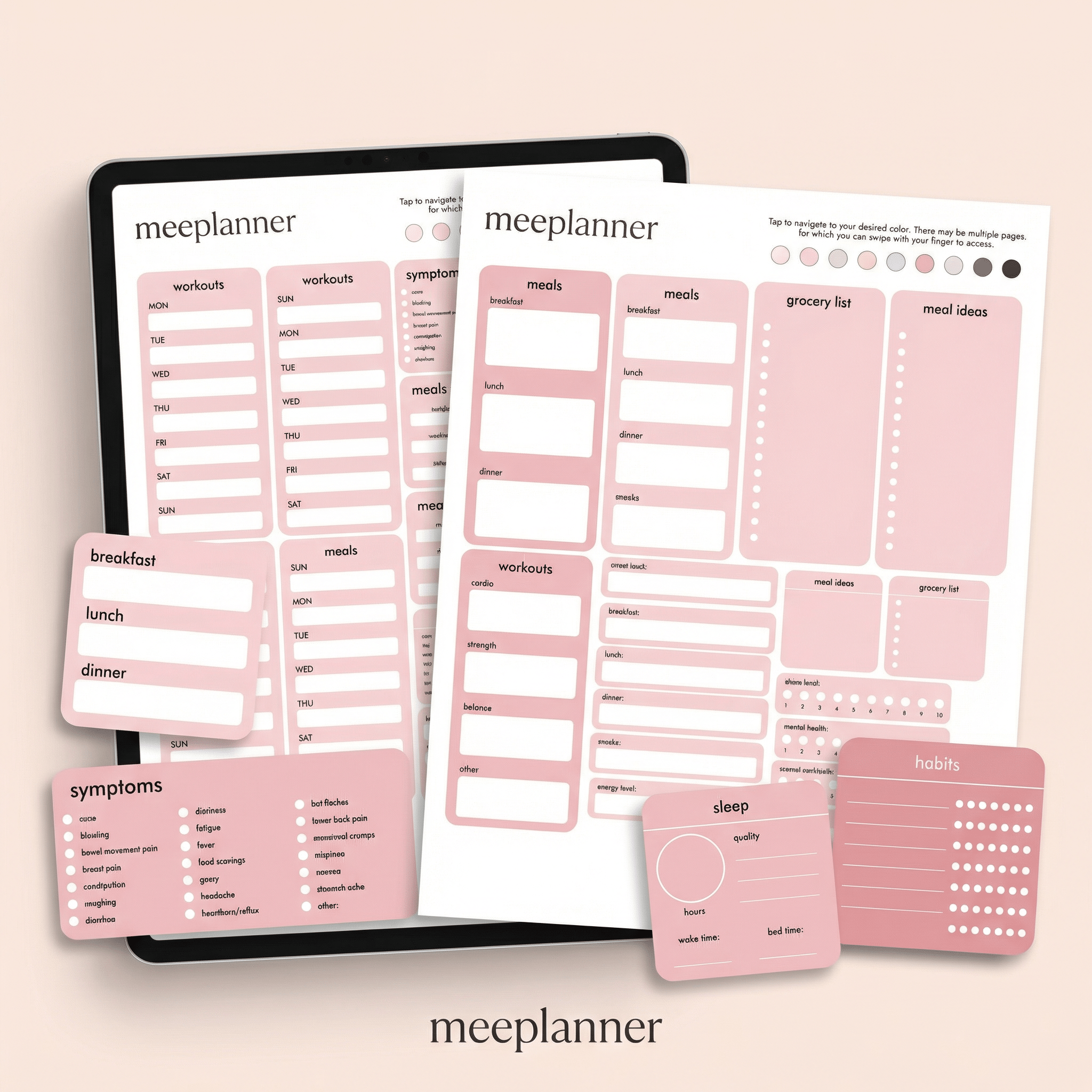 Fitness & Wellness Series 01 – The Ultimate Health, Fitness & Self - Care Planner for iPad - (New!) - Meeplanner