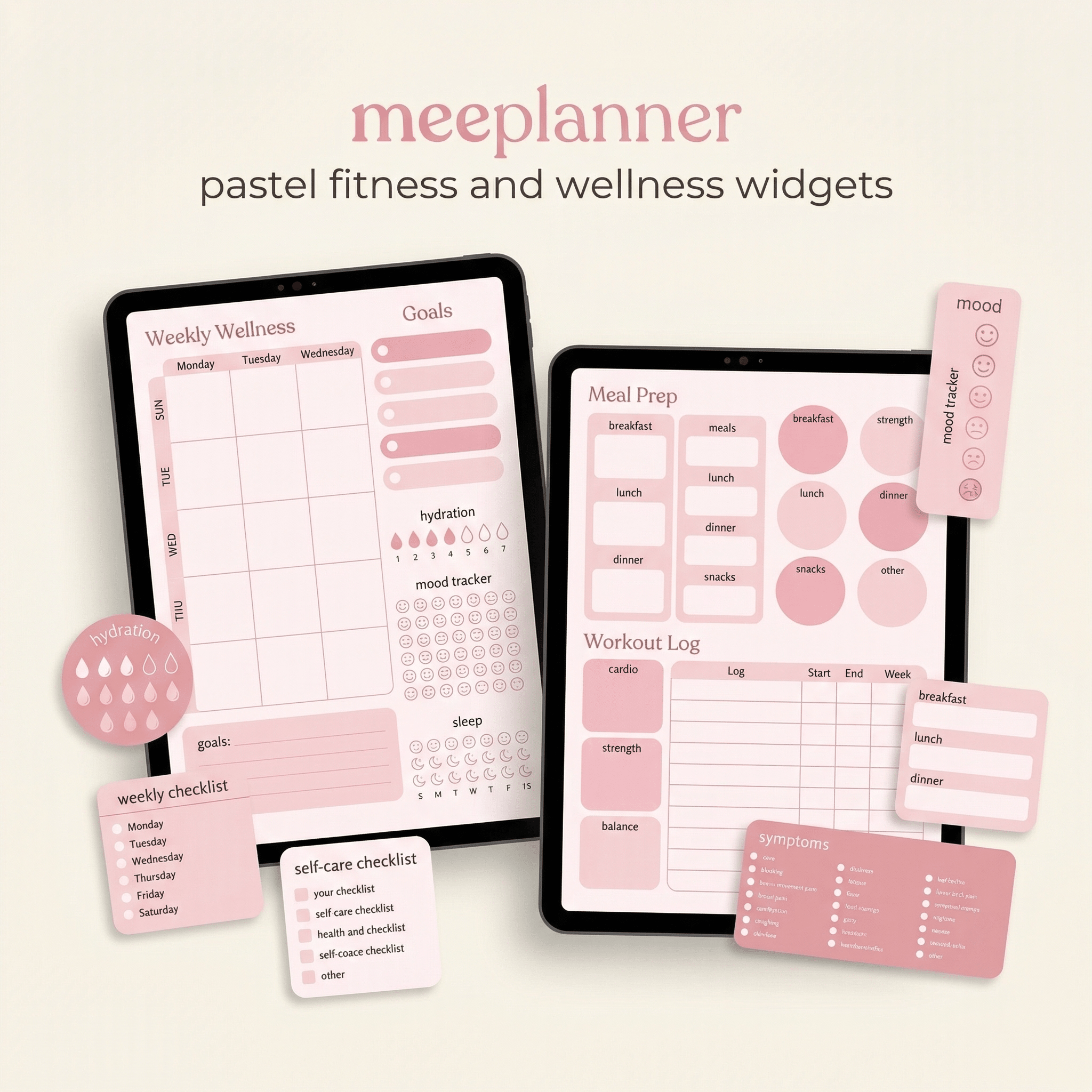Fitness & Wellness Series 01 – The Ultimate Health, Fitness & Self - Care Planner for iPad - (New!) - Meeplanner