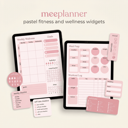 Fitness & Wellness Series 01 – The Ultimate Health, Fitness & Self - Care Planner for iPad - (New!) - Meeplanner