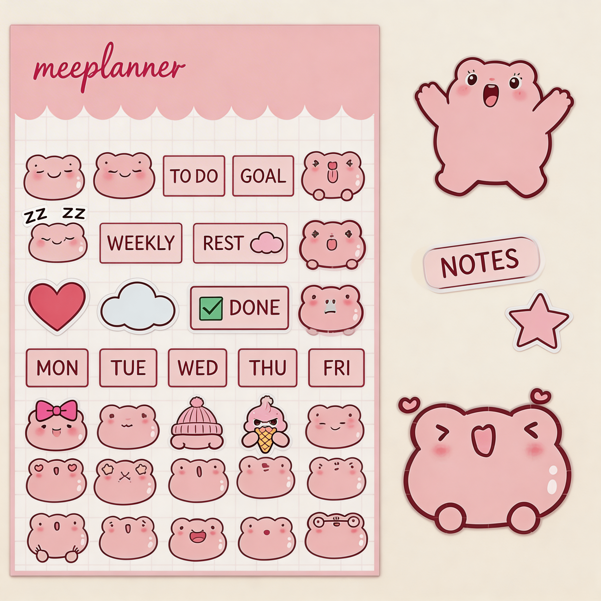 Miu Jiu Cute Sticker Series 01 (+200 Sticker) - New! - Meeplanner