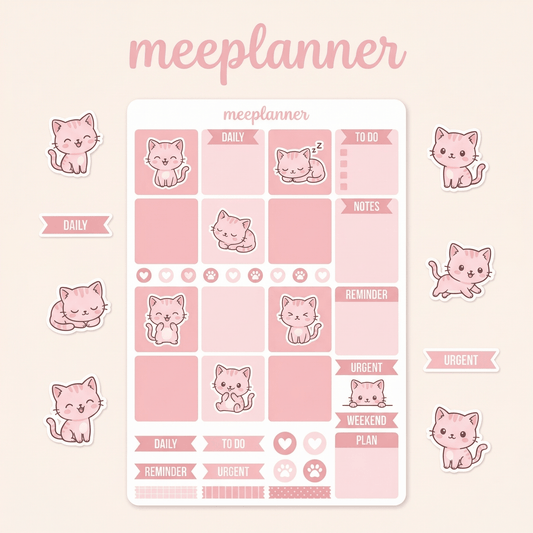 Miu Jiu Cute Sticker Series 03 - Cat | (+200 Sticker) - New! - Meeplanner