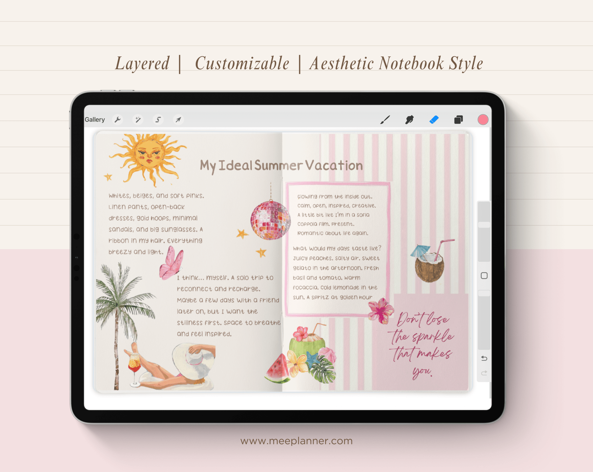 Procreate Digital Journal Template - Meeplanner