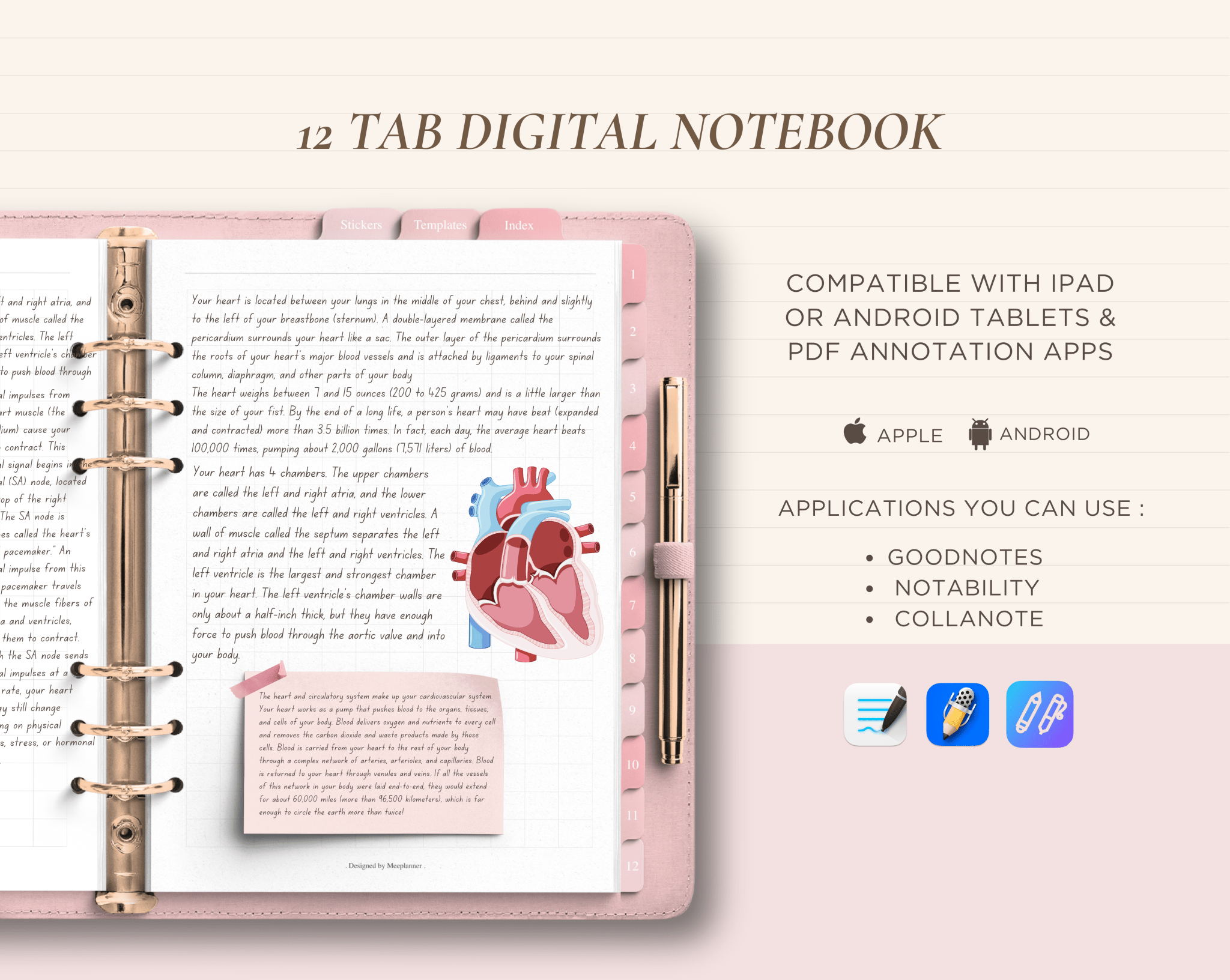 Realistic Digital Notebook - Meeplanner