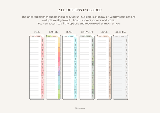 Undated Premium Planner - Meeplanner